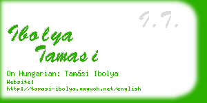 ibolya tamasi business card